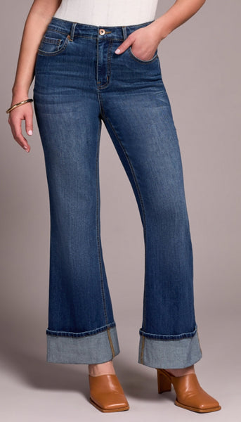 Brooke Palazzo Jeans With Cuffs