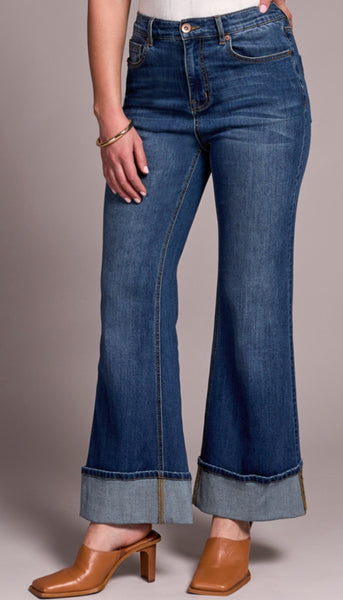 Brooke Palazzo Jeans With Cuffs