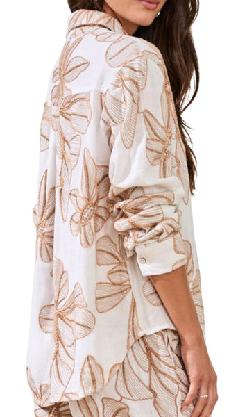 Long Sleeve Button Front Blouse