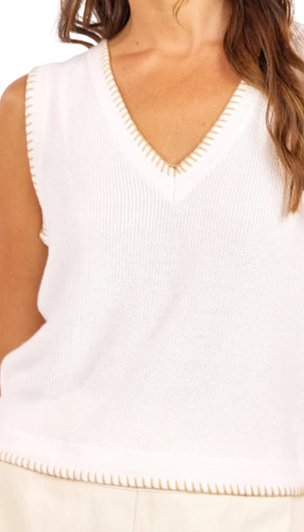 Tortoise Embroidered Sweater Tank