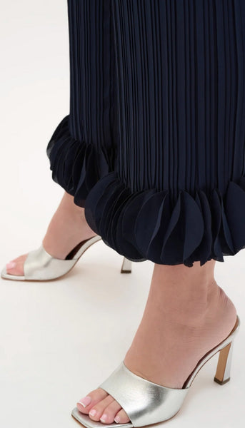 Georgette Wide Leg Pleated Pant