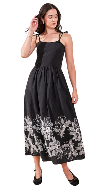 Sleeveless Dress With Embroidery