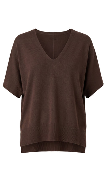 Short Sleeve Vneck Popover Sweater