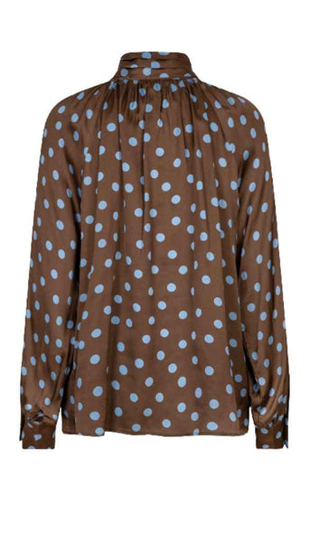 Polka Dot Scarf Blouse