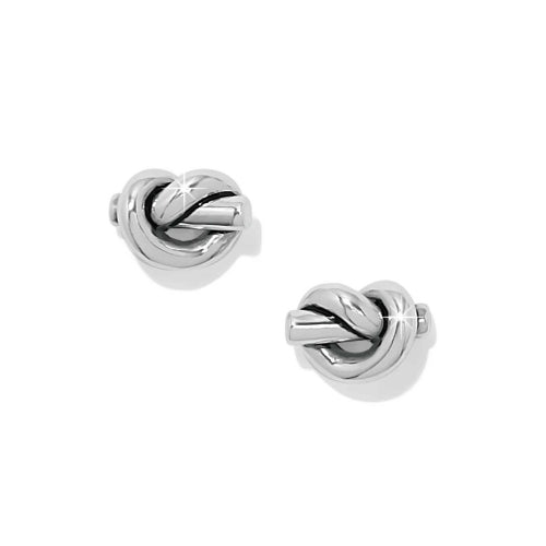 Interlok Single Knot Silver Post Earrings