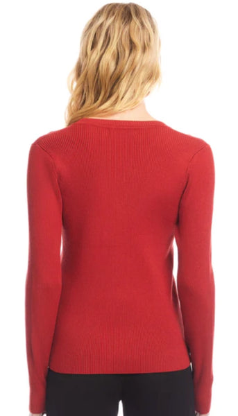 Ribbed V Neck Sweater
