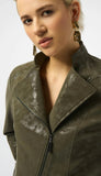Faux Suede Fitted Moto Jacket