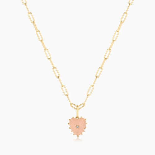 Isabel Pink Jade Heart Necklace