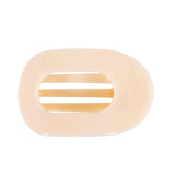 Large Flat Round Clip-Almond Beige