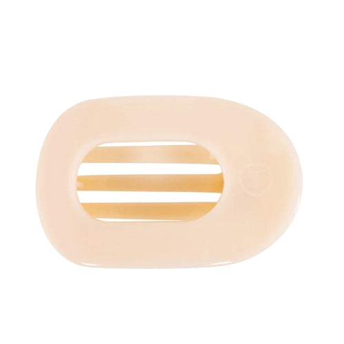 Large Flat Round Clip-Almond Beige