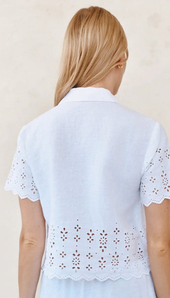 Short Sleeve Embroidered Button Down