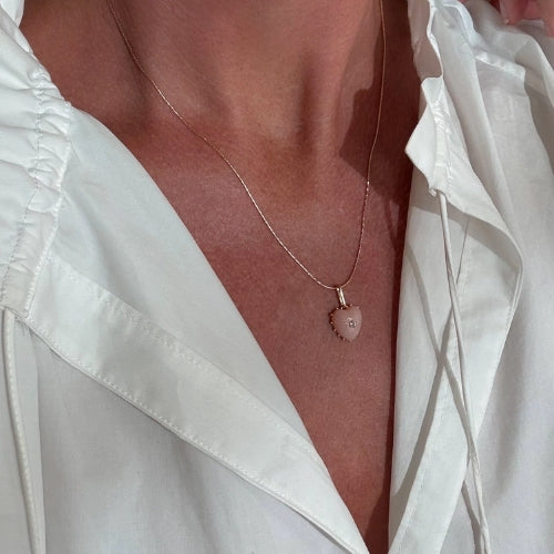 Isabel Pink Jade Heart Necklace