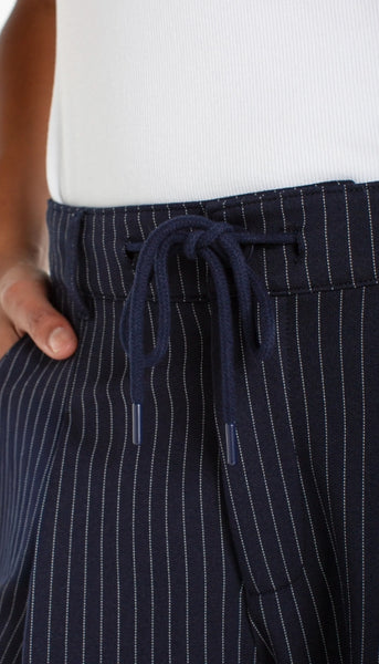 Wide Leg Pleated Trouser With Side Stripe
