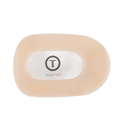 Large Flat Round Clip-Almond Beige