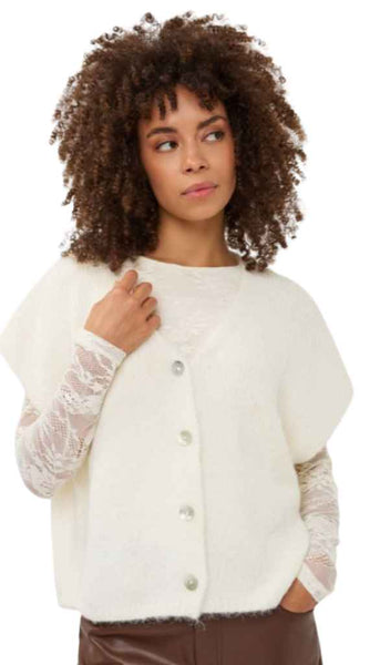 Sleeveless Knit Cardigan