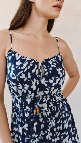 Elastic Waist Midi Dress