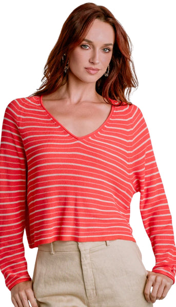 Tira V-Neck Raglan Stripe