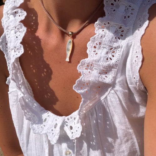 Fortuna Mother Of Pearl Fish Charm