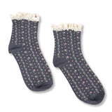 Rosebud Waffle Knit Ankle Socks