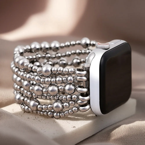 Stretch Apple Watch Strap - Platinum Demure