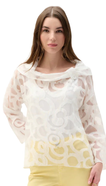 Burnout Boxy Top With Cowl Neck