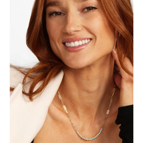 Not Your Basic Blue Opal Samantha Tennis Necklace