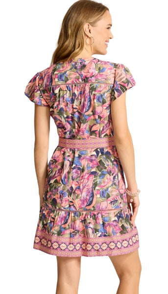 Garden Oasis Short Sleeve Short Dress