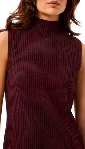 Sleeveless Funnel Neck Sweater