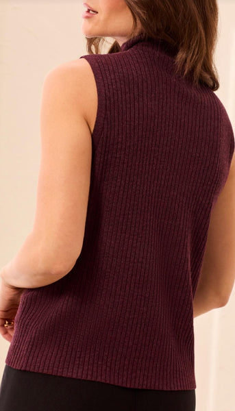 Sleeveless Funnel Neck Sweater