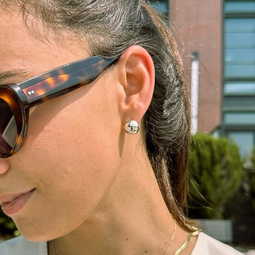 Abby Mini Silver Sphere Hoop