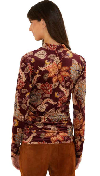 Deli Floral Velvet Jersey Blouse