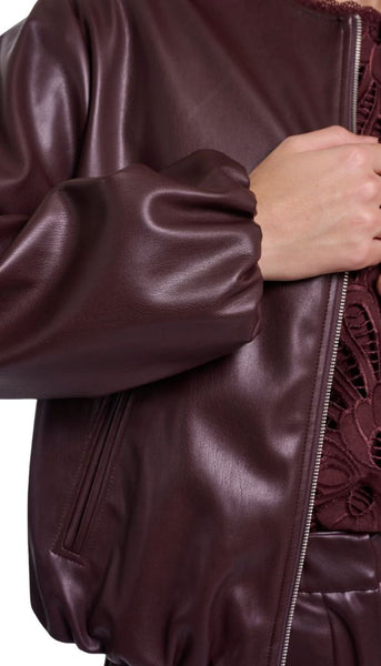 Faux Leather Blouson Jacket