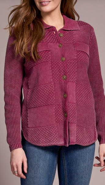 Sweater Shacket With Special Wash