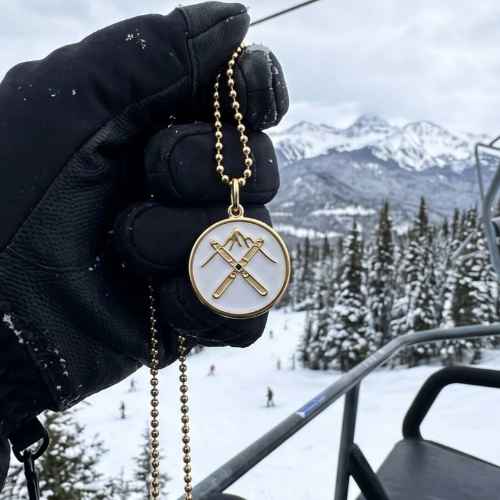 Small Pendant-Ski Season, All Gold