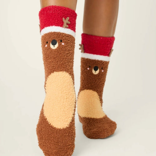 Cozy Crew with Grippers-Reindeer