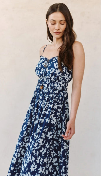 Elastic Waist Midi Dress