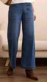 Audrey Pull On Wide Jeans - Fade Blue
