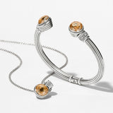 Meridian Aurora Petite Golden Silver Hinge Bangle