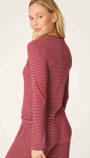 Long Sleeve Pj Top-Pretty Stripes