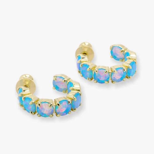 Oh She Fancy .75' Blue Opal Hoop