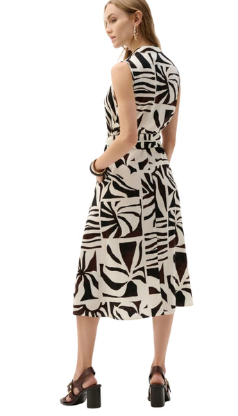 Gauze Tropical Print Fit And Flare Wrap Dress