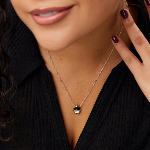 Pebble Mini Silver Pendant Necklace