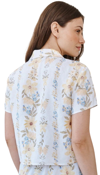 Short Sleeve Knotch Collar Shirt