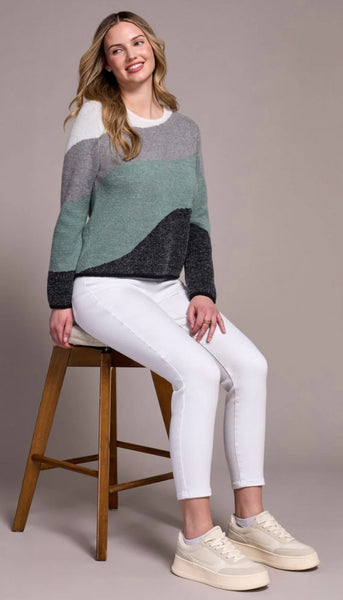 Crew Neck Jacquard Sweater