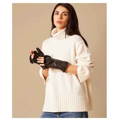 Zip Top Glove With Faux Fur Lining