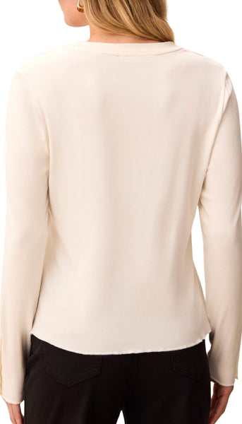 Long Sleeve Crew Neck With Button Detail