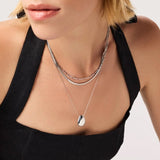 Pebble Silver Pendant Necklace