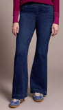 Audrey Pull On Flare Jeans - Dark Night