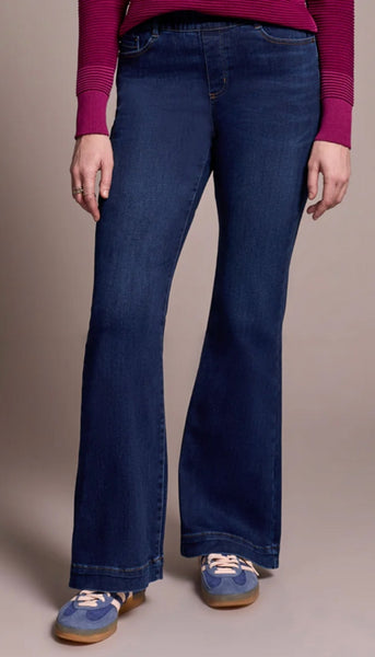 Audrey Pull On Flare Jeans - Dark Night