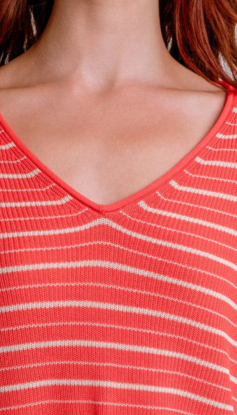 Tira V-Neck Raglan Stripe